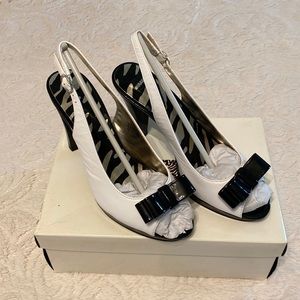 Black and white heels